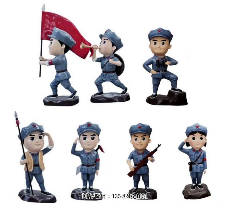 卡通造型八路軍戰(zhàn)士雕塑 卡通造型八路軍戰(zhàn)士雕塑