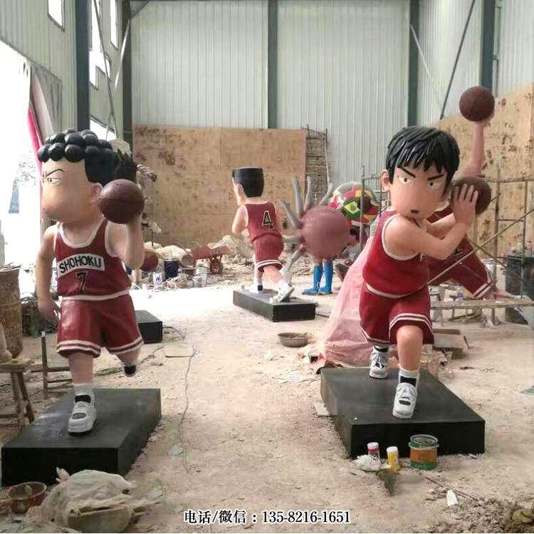 玻璃鋼籃球運動人物卡通雕塑 玻璃鋼籃球運動人物卡通雕塑