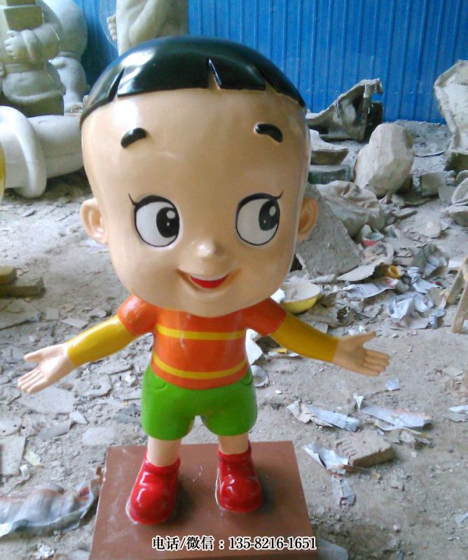 玻璃鋼大頭兒子卡通雕塑 玻璃鋼大頭兒子卡通雕塑