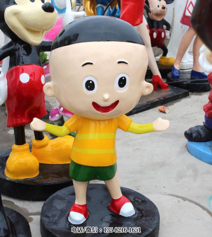 玻璃鋼卡通大頭兒子雕塑 玻璃鋼卡通大頭兒子雕塑
