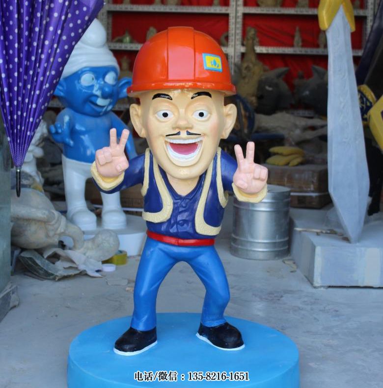 玻璃鋼光頭強卡通雕塑 玻璃鋼光頭強卡通雕塑