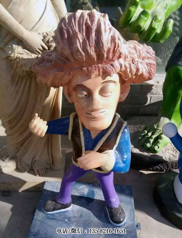玻璃鋼卡通光頭強雕塑 玻璃鋼卡通光頭強雕塑