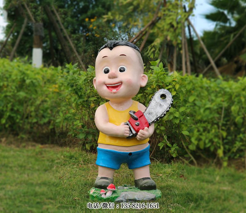 小時候的光頭強雕塑 小時候的光頭強雕塑