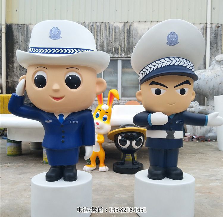 玻璃鋼警察卡通人物雕塑 玻璃鋼警察卡通人物雕塑