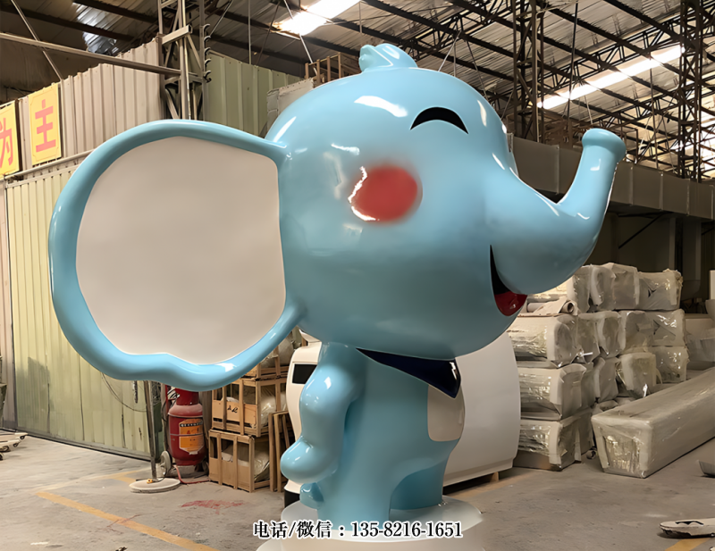 玻璃鋼卡通大象形象雕塑 玻璃鋼卡通大象形象雕塑
