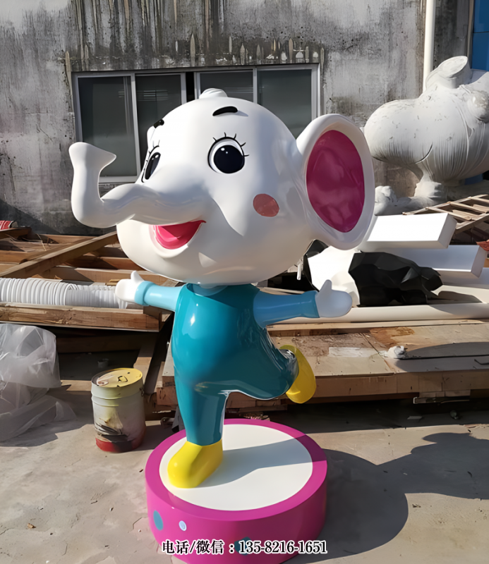 玻璃鋼卡通小象雕塑擺件 玻璃鋼卡通小象雕塑擺件