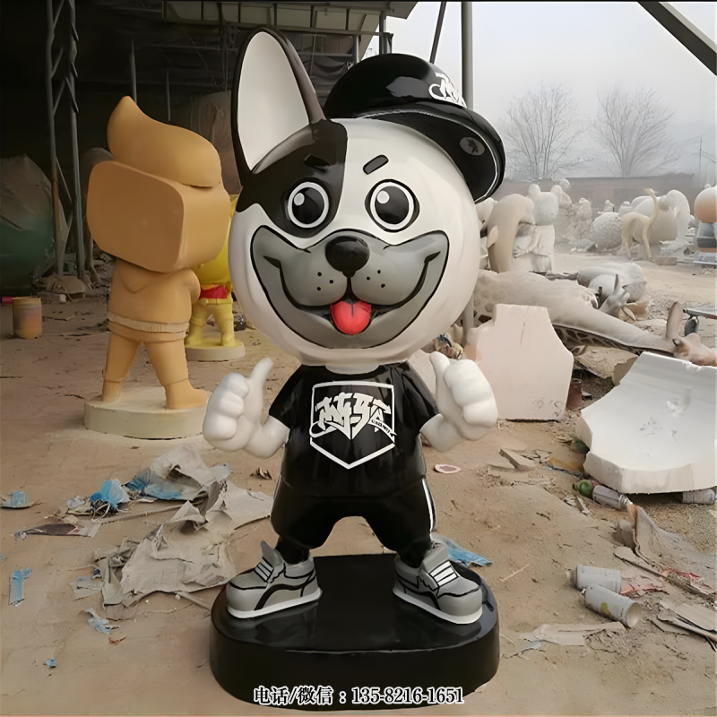 玻璃鋼卡通狗雕塑公仔 玻璃鋼卡通狗雕塑公仔