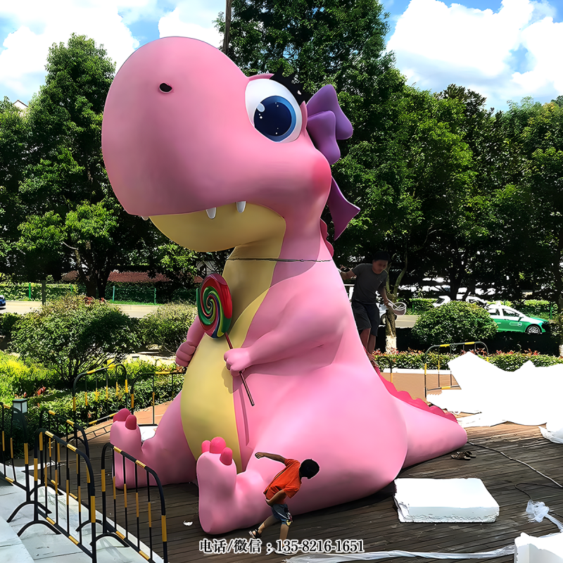 大型玻璃鋼卡通恐龍ip雕塑 大型玻璃鋼卡通恐龍ip雕塑