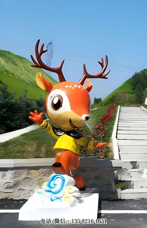 跳舞的卡通梅花鹿雕塑 跳舞的卡通梅花鹿雕塑