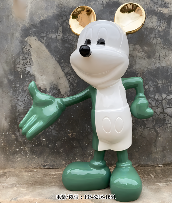 玻璃鋼噴鍍米老鼠雕塑擺件 玻璃鋼噴鍍米老鼠雕塑擺件