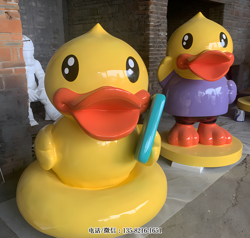 小黃鴨玻璃鋼卡通鴨子雕塑 小黃鴨玻璃鋼卡通鴨子雕塑