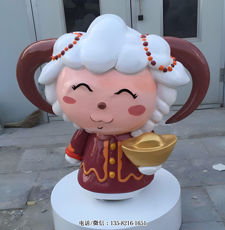國(guó)風(fēng)招財(cái)卡通羊雕塑 國(guó)風(fēng)招財(cái)卡通羊雕塑