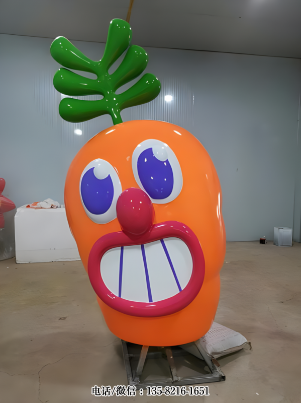 卡通胡蘿卜玻璃鋼雕塑擺件 卡通胡蘿卜玻璃鋼雕塑擺件