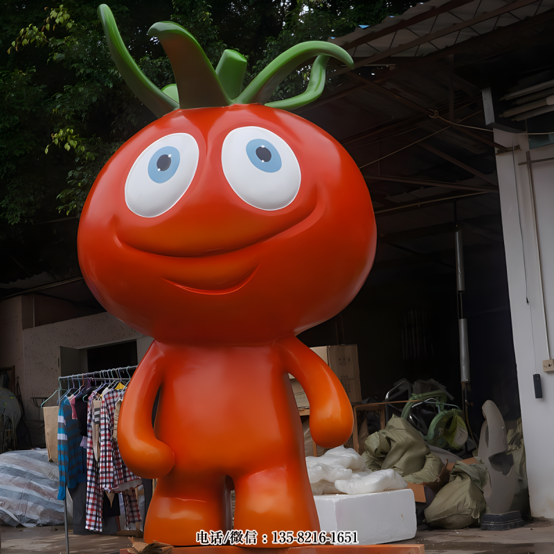 玻璃鋼番茄卡通雕塑公仔 玻璃鋼番茄卡通雕塑公仔