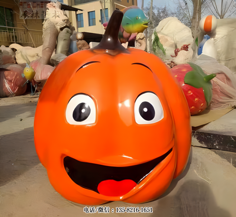 玻璃鋼卡通南瓜雕塑 玻璃鋼卡通南瓜雕塑