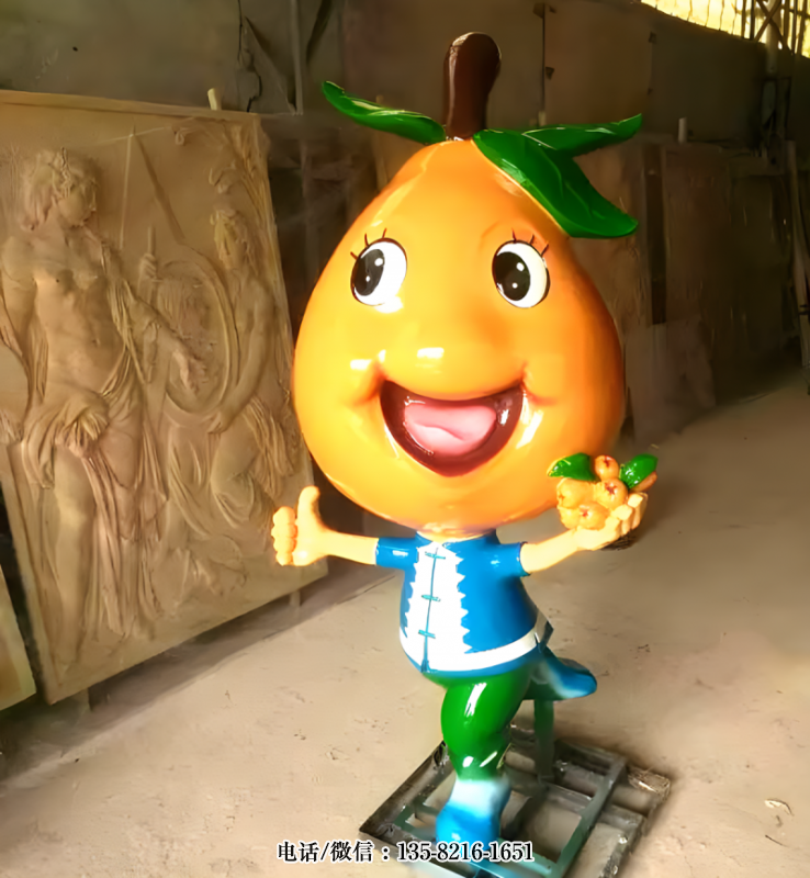玻璃鋼卡通枇杷公仔 玻璃鋼卡通枇杷公仔