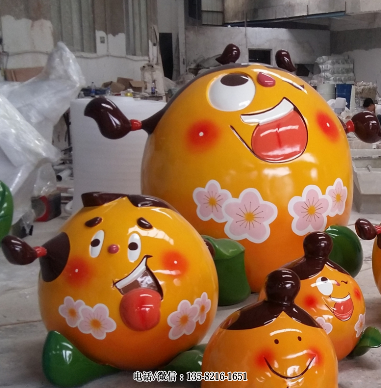 玻璃鋼卡通杏子雕塑 玻璃鋼卡通杏子雕塑
