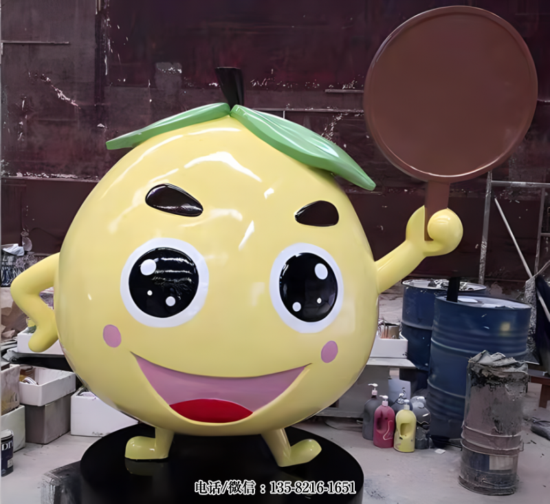 舉牌柚子卡通公仔 舉牌柚子卡通公仔