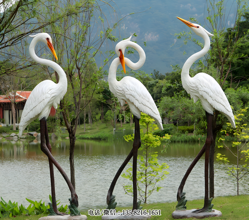 玻璃鋼仿真白鷺雕塑 (3) 玻璃鋼仿真白鷺雕塑 (3)