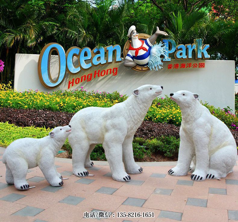 玻璃鋼仿真北極熊雕塑 玻璃鋼仿真北極熊雕塑