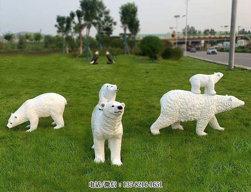 玻璃鋼仿真北極熊雕塑 玻璃鋼仿真北極熊雕塑