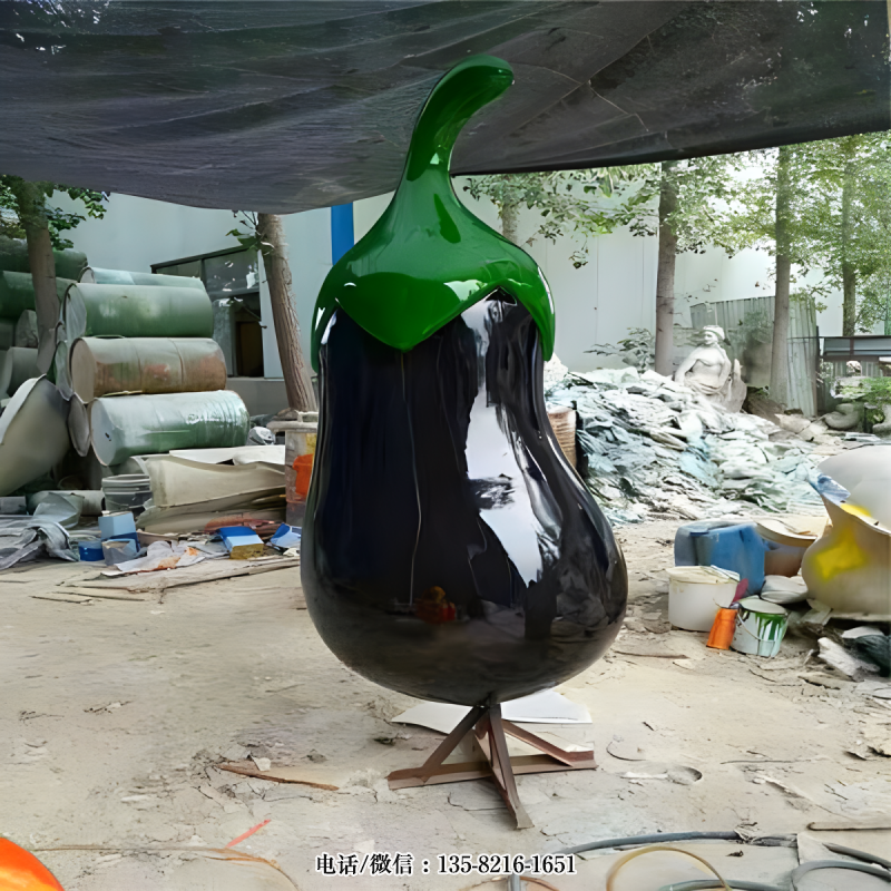 玻璃鋼仿真茄子雕塑 (4)