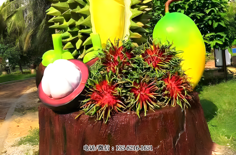 玻璃鋼仿真紅毛丹雕塑 (1)