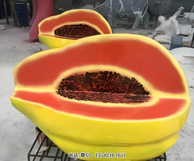 玻璃鋼仿真木瓜雕塑 (4) 玻璃鋼仿真木瓜雕塑 (4)