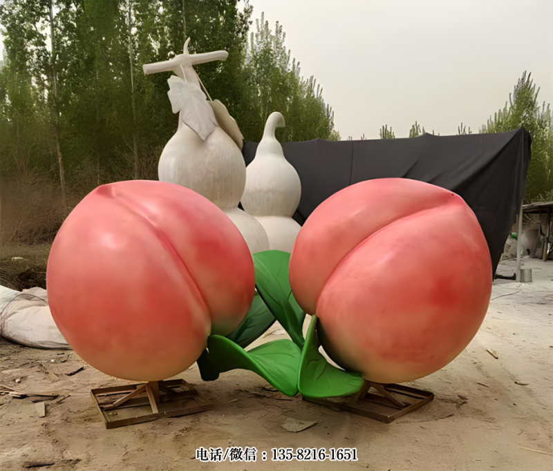 玻璃鋼仿真桃子雕塑 (5) 玻璃鋼仿真桃子雕塑 (5)