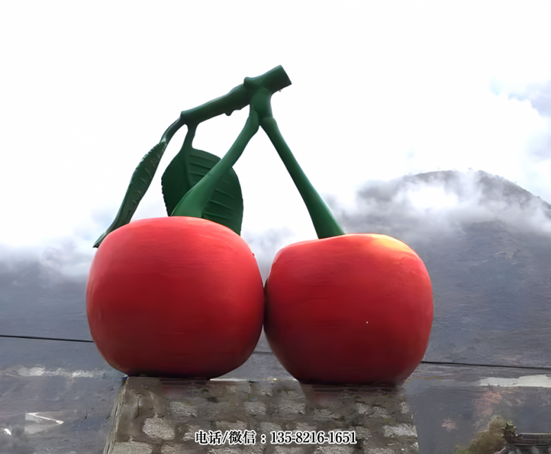 玻璃鋼仿真櫻桃雕塑 (3) 玻璃鋼仿真櫻桃雕塑 (3)