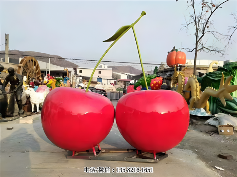 玻璃鋼仿真櫻桃雕塑 (4) 玻璃鋼仿真櫻桃雕塑 (4)