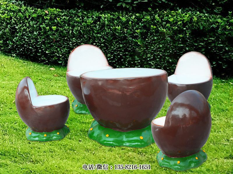 玻璃鋼椰子造型桌椅 玻璃鋼椰子造型桌椅
