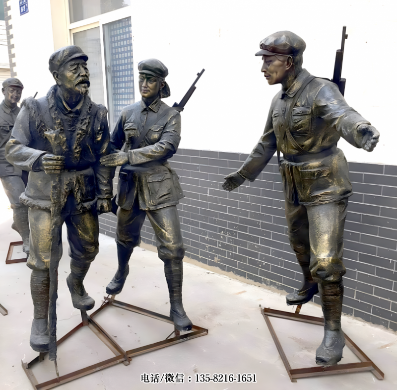 軍民一家親玻璃鋼仿銅人物雕塑 軍民一家親玻璃鋼仿銅人物雕塑