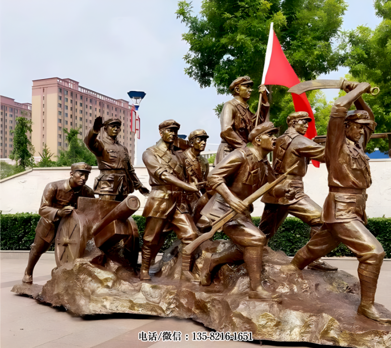 抗戰(zhàn)人物玻璃鋼仿銅紅軍戰(zhàn)士雕塑 抗戰(zhàn)人物玻璃鋼仿銅紅軍戰(zhàn)士雕塑
