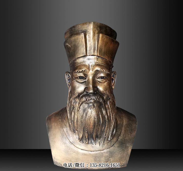 玻璃鋼仿銅朱熹頭像雕塑 玻璃鋼仿銅朱熹頭像雕塑