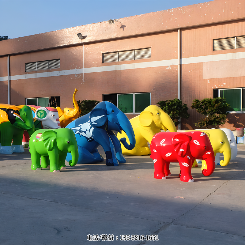 彩繪玻璃鋼大象雕塑 (1) 彩繪玻璃鋼大象雕塑 (1)