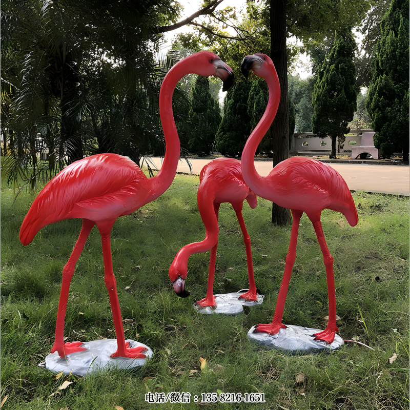玻璃鋼仿真火烈鳥雕塑