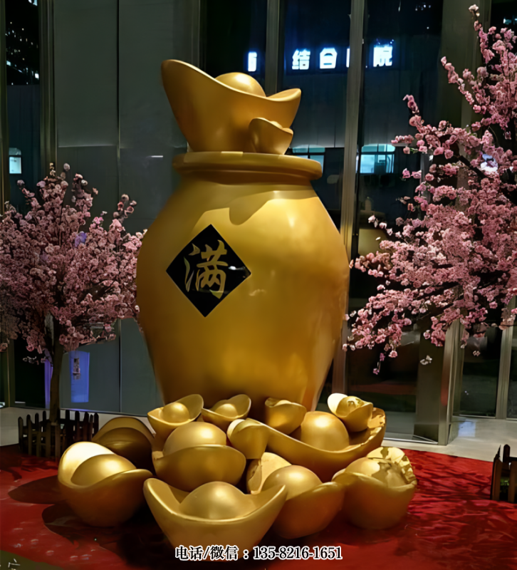玻璃鋼商超招財(cái)美陳雕塑